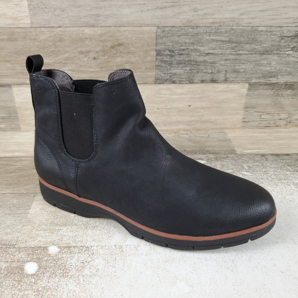 Dr. Scholls Northbound Womens Chelsea Boots 9.5 M Black Leather Comfort Mid-Top